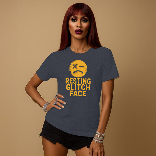 Resting Glitch Face Graphic Tee shirt