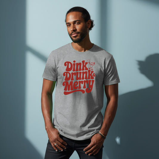 Dink Drunk and Merry Graphic Tee for Festive Fun