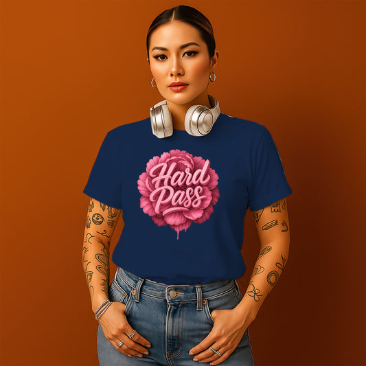 Hard Pass Graphic Tee with Floral Design