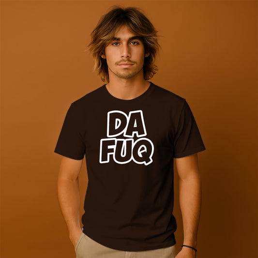 Casual Graphic Tee with Bold DA FUQ Print