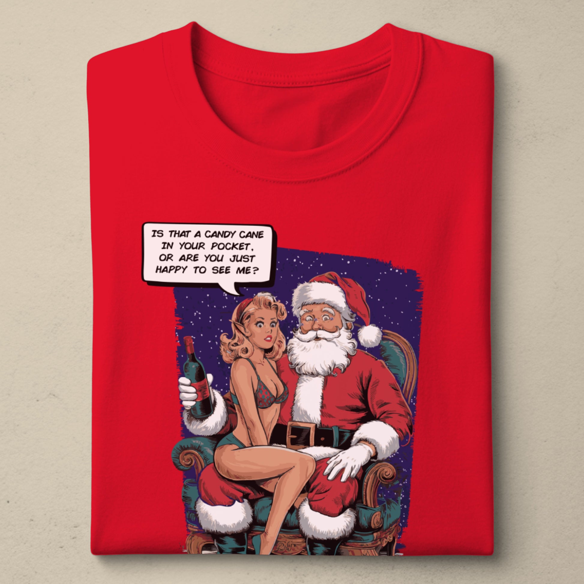 Funny Santa and Lady Christmas T-shirt