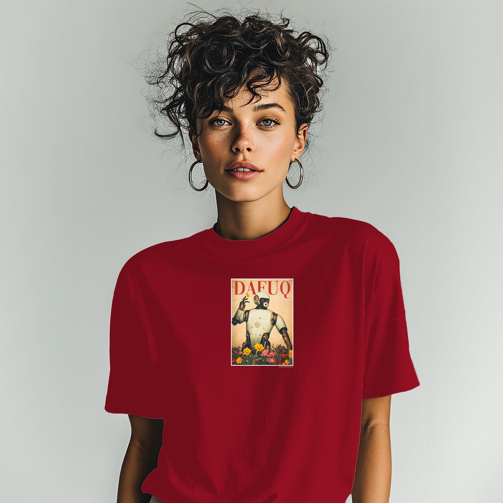 Dafuq Robot Graphic Red T-shirt