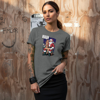 Santa Claus and Woman Comic Style Graphic Tee