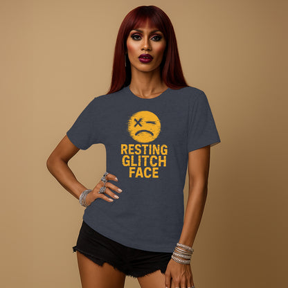 Resting Glitch Face Graphic Tee shirt