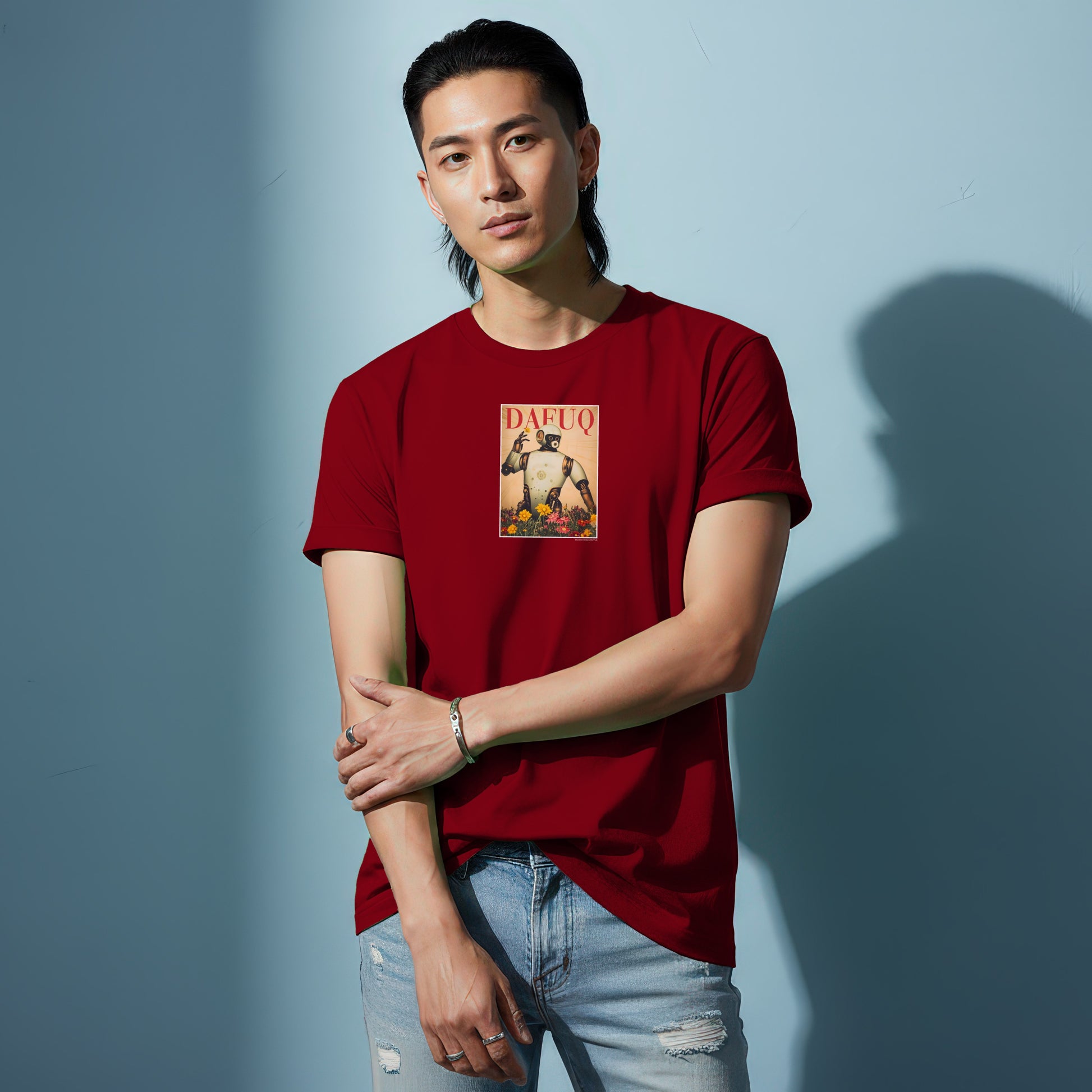 DaFuq Graphic Red T-shirt with Bold Statement Design