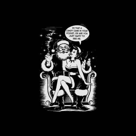 Santa and Woman Christmas Humor Graphic T-shirt