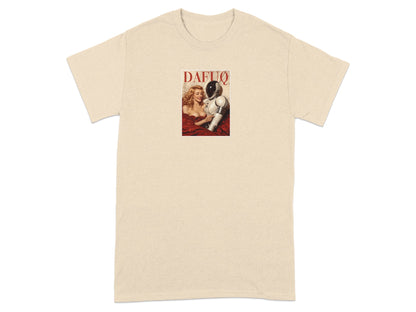 Unique Graphic Tee with Robot and Blonde Design