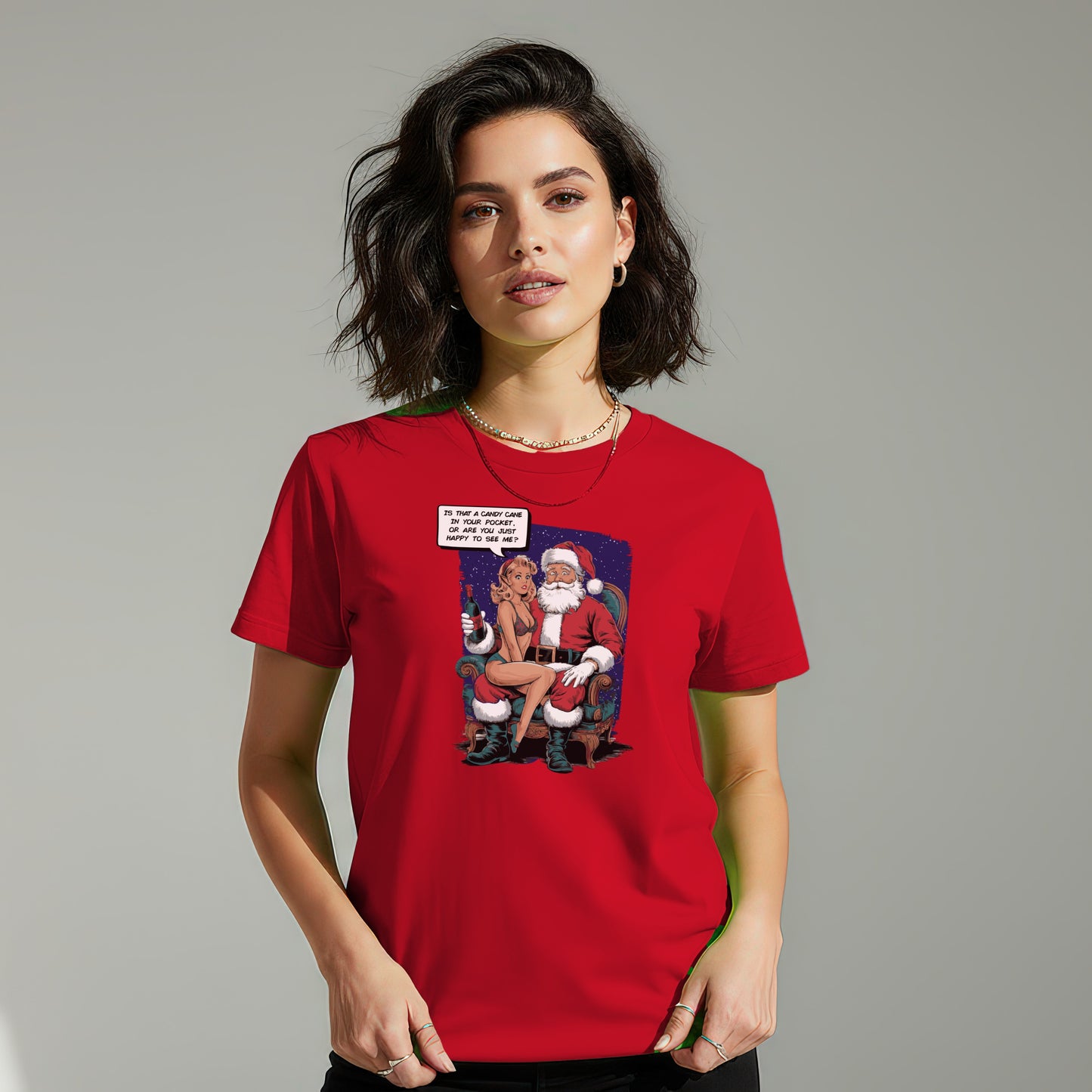 Funny Cute Santa Claus and Dog Christmas Shirt