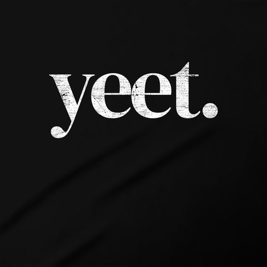 the word "yet" in a stylized font against a black background.