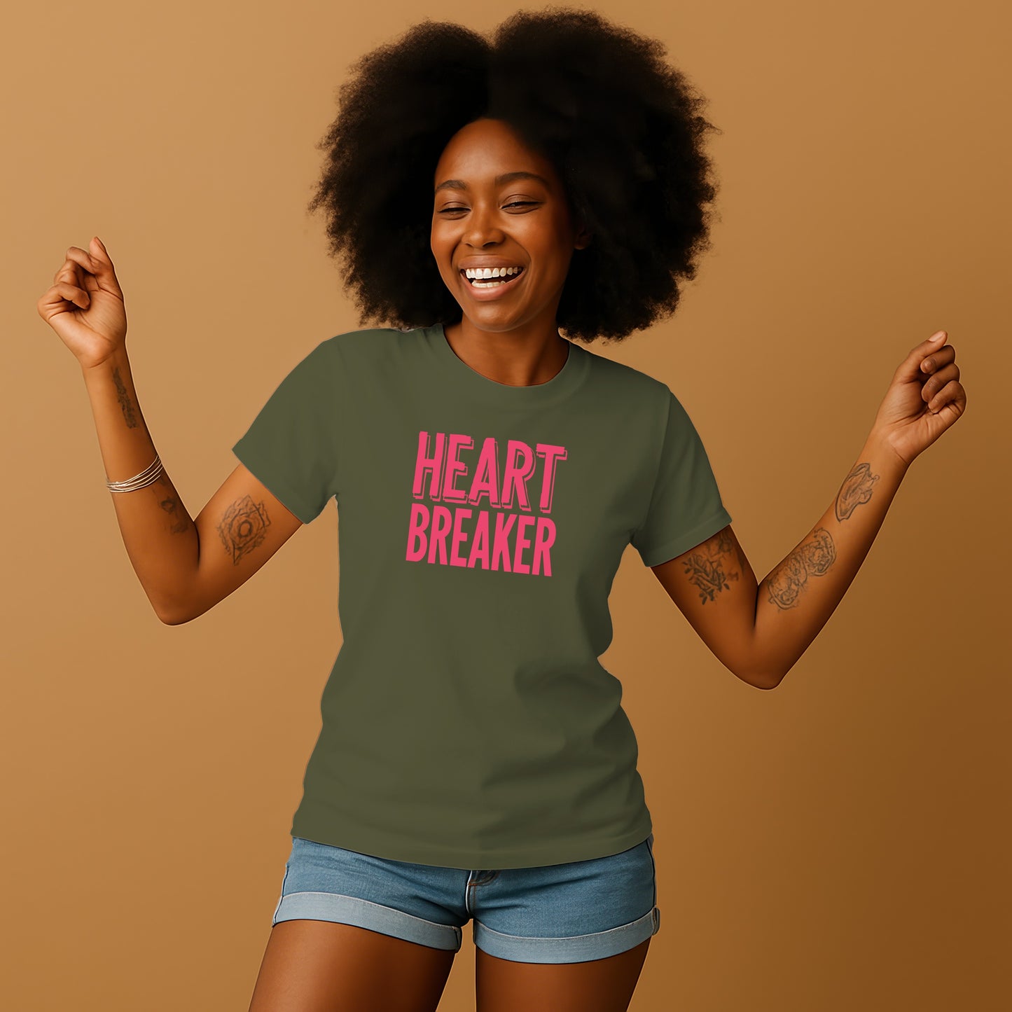 Heart Breaker Bold Pink Lettering T-shirt