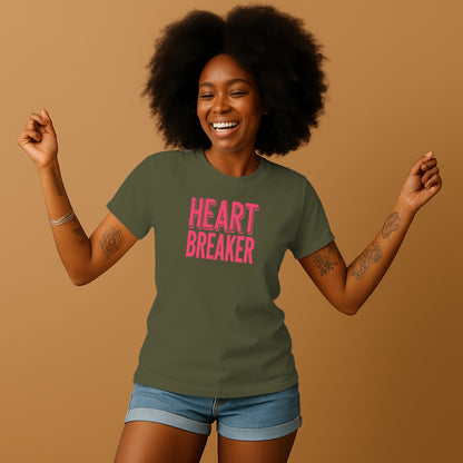 Heart Breaker Bold Pink Lettering T-shirt