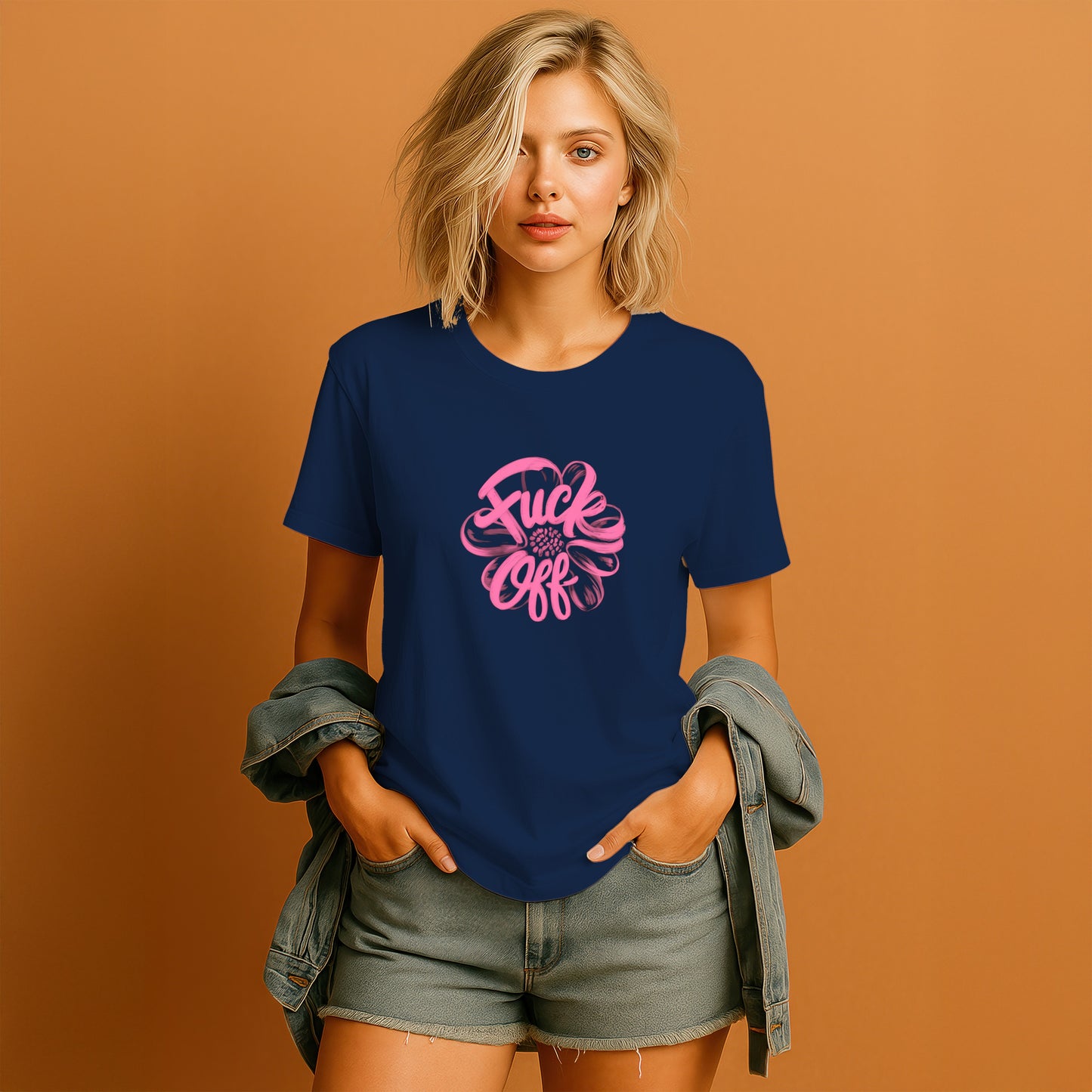 Fuck Off Shirt with Bold Pink Typography