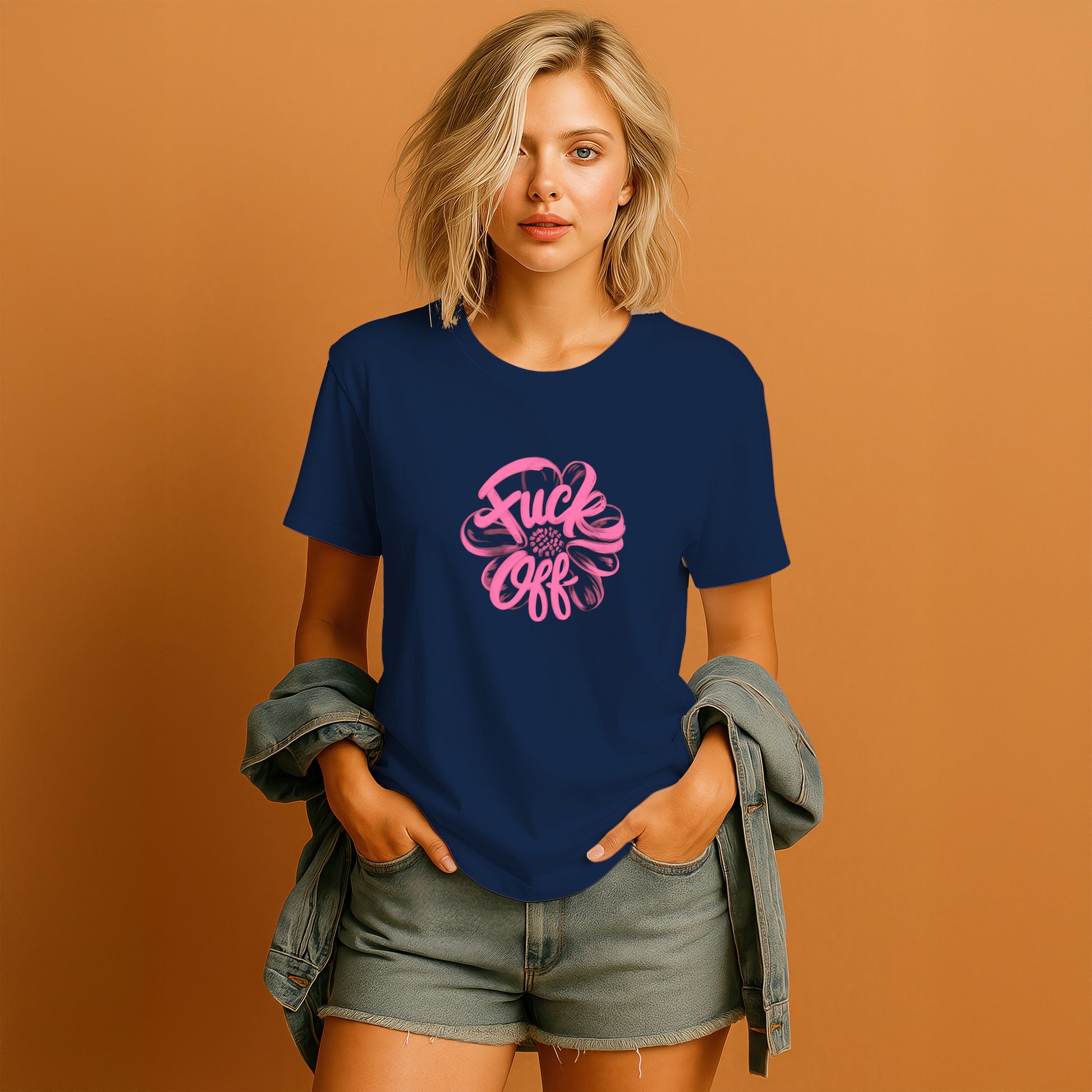 Fuck Off Shirt with Bold Pink Typography