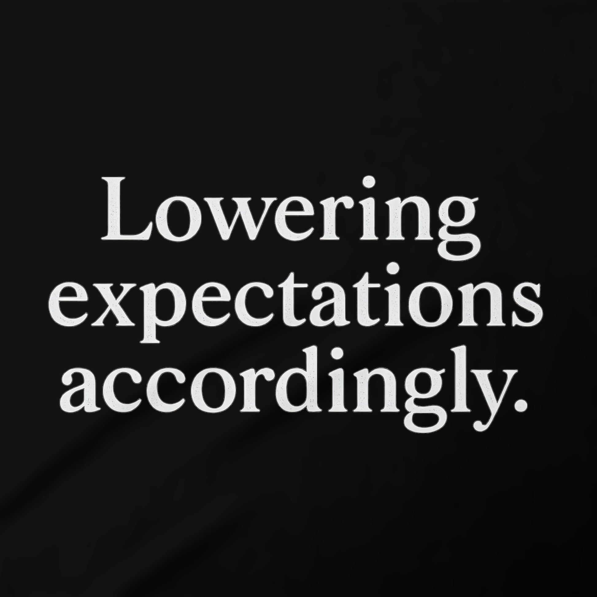 Lowering Expectations Accordingly Graphic Apparel