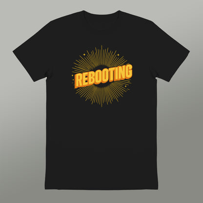 Rebooting Graphic T-Shirt with Bright Yellow Design