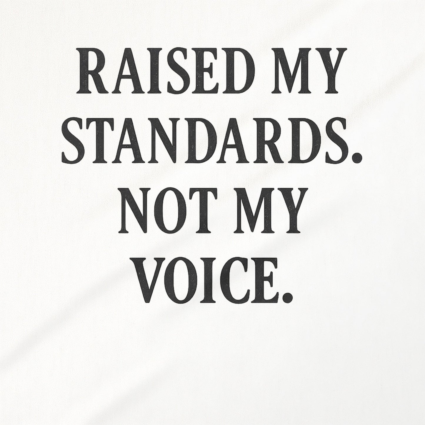 Raised My Standards Not My Voice Statement Product