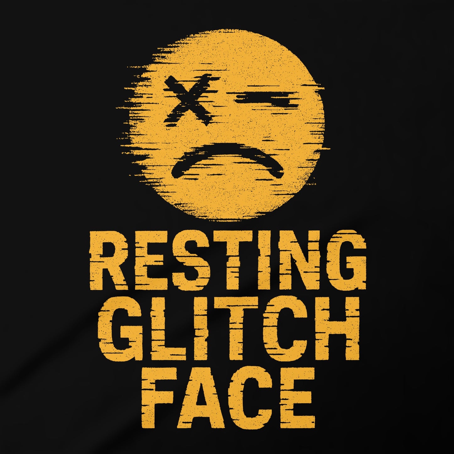 Resting Glitch Face Unique Graphic Design Novelty Shirt