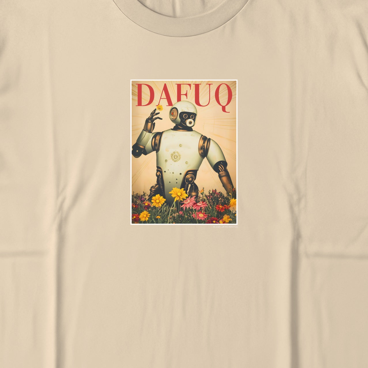 Funny Robot with DAFUQ Text Graphic T-shirt