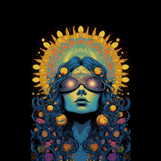 Mystical Psychedelic Art Blue Woman Illustration product