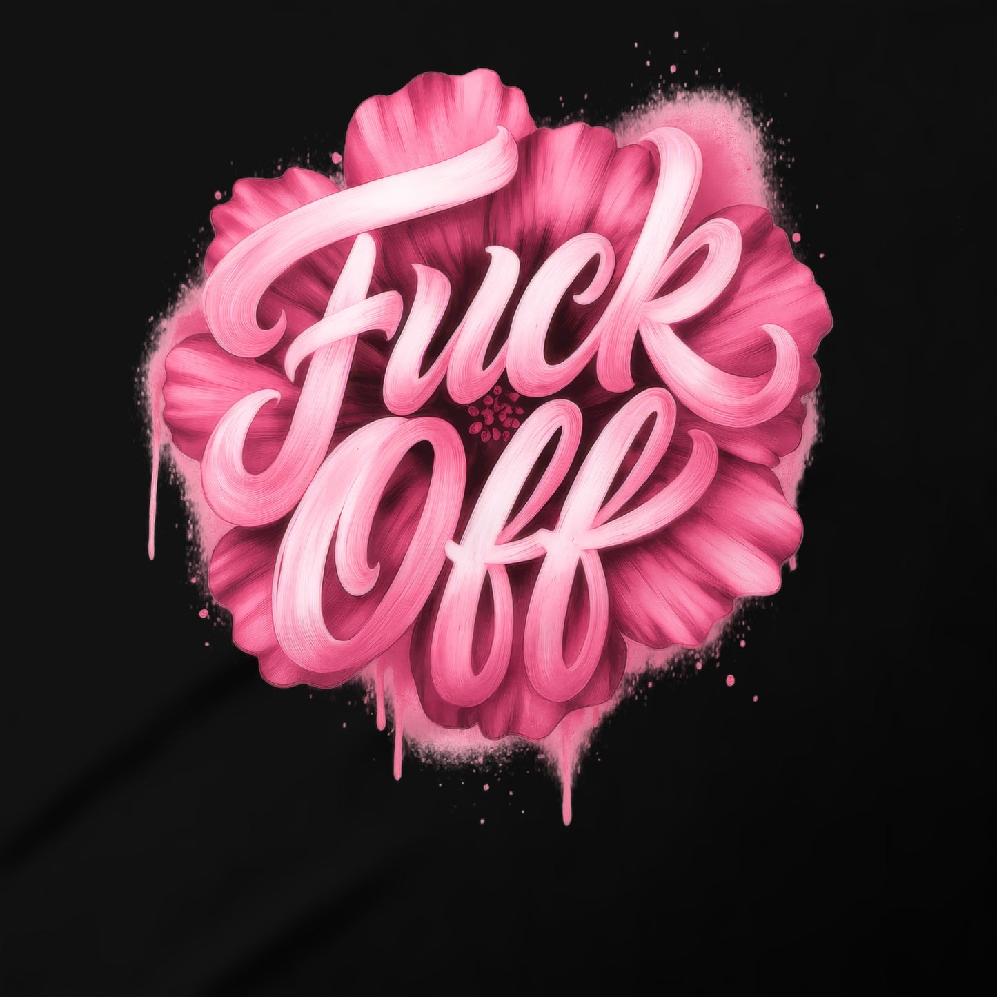 Bold pink floral message t-shirt