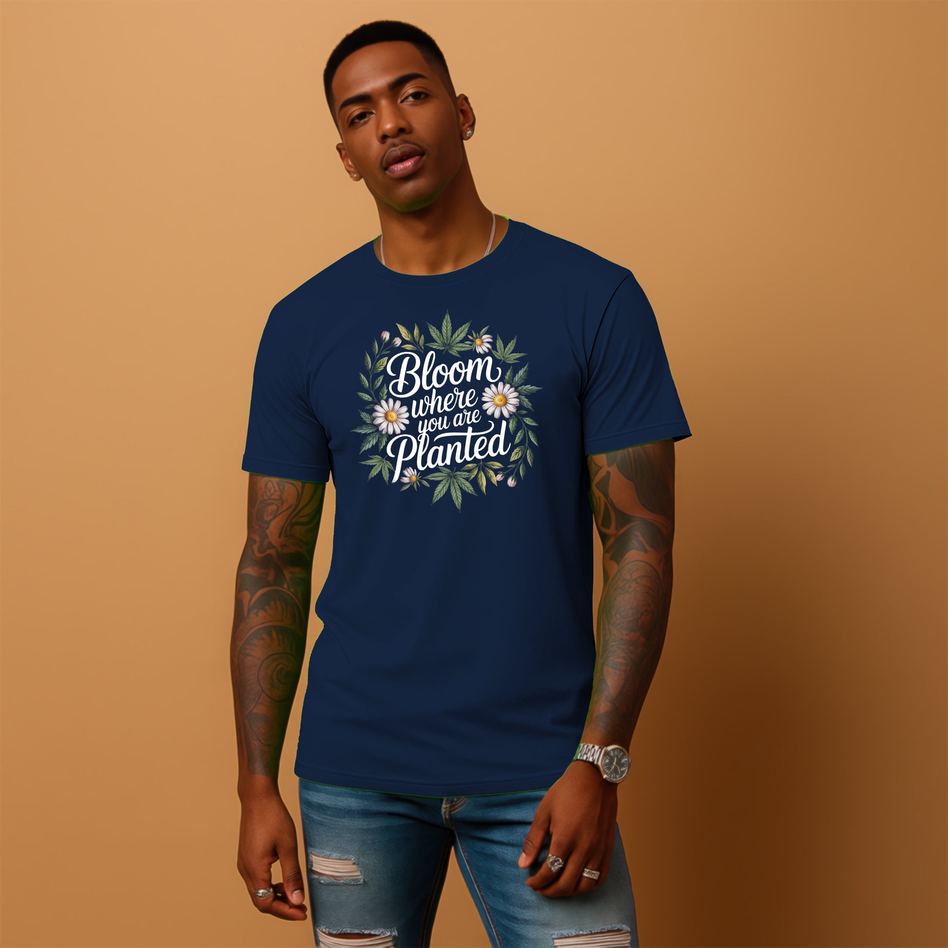 Bloom Where You Are Planted Floral Graphic Shirt