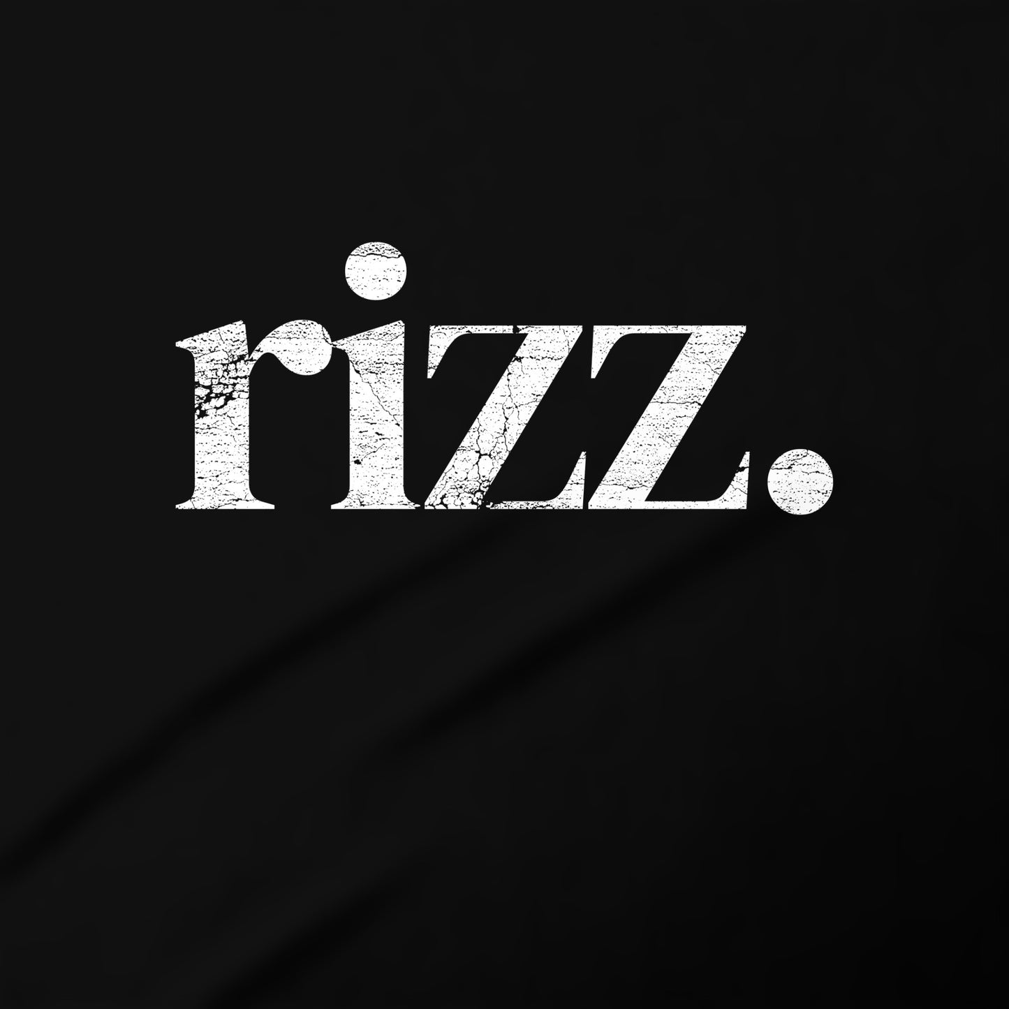 the word "rizz" in a stylized font against a black background.