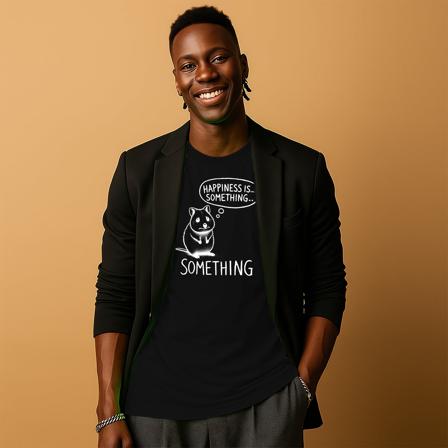 Happiness is Something Something Black T-shirt
