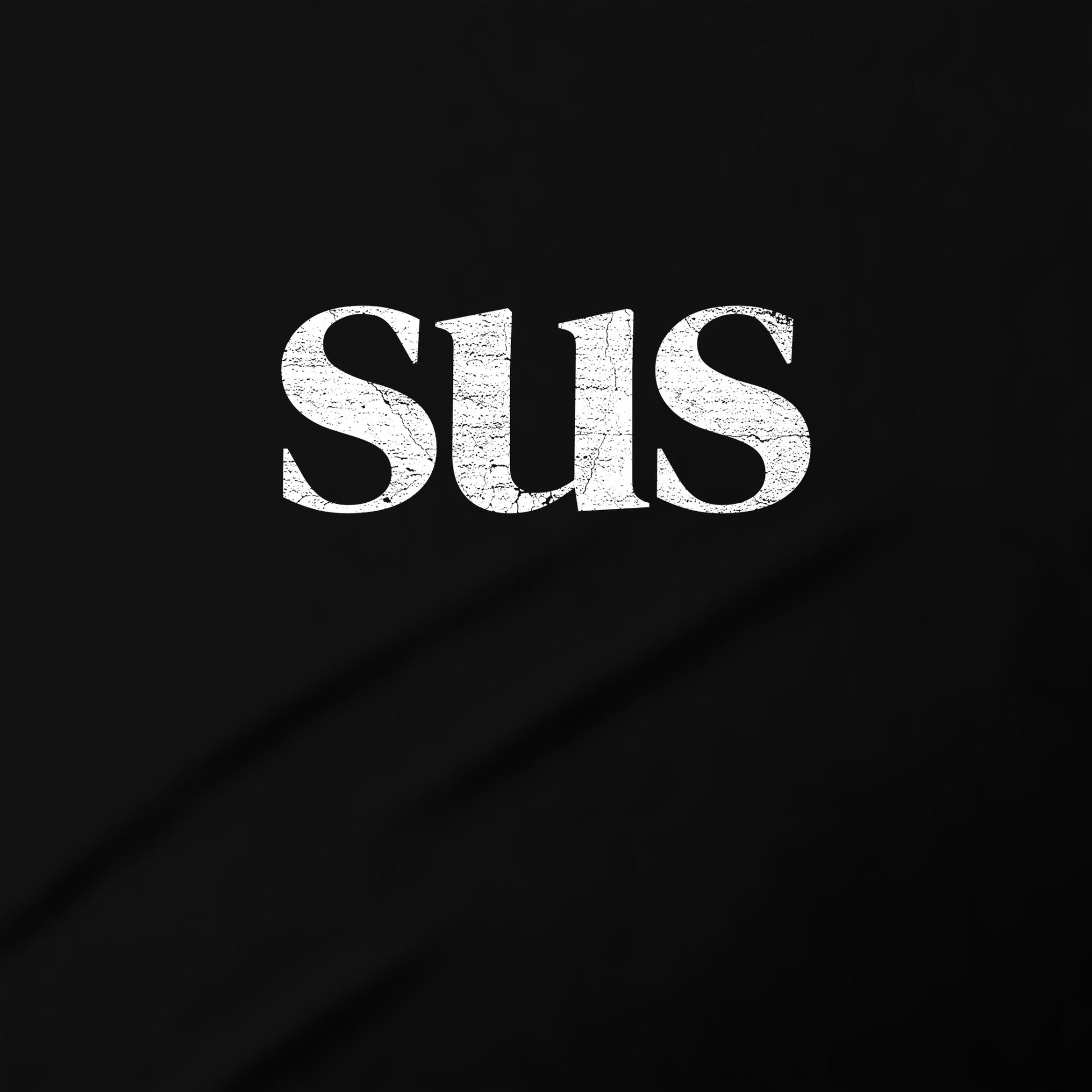 the word "SUS" in a bold, white font against a black background.
