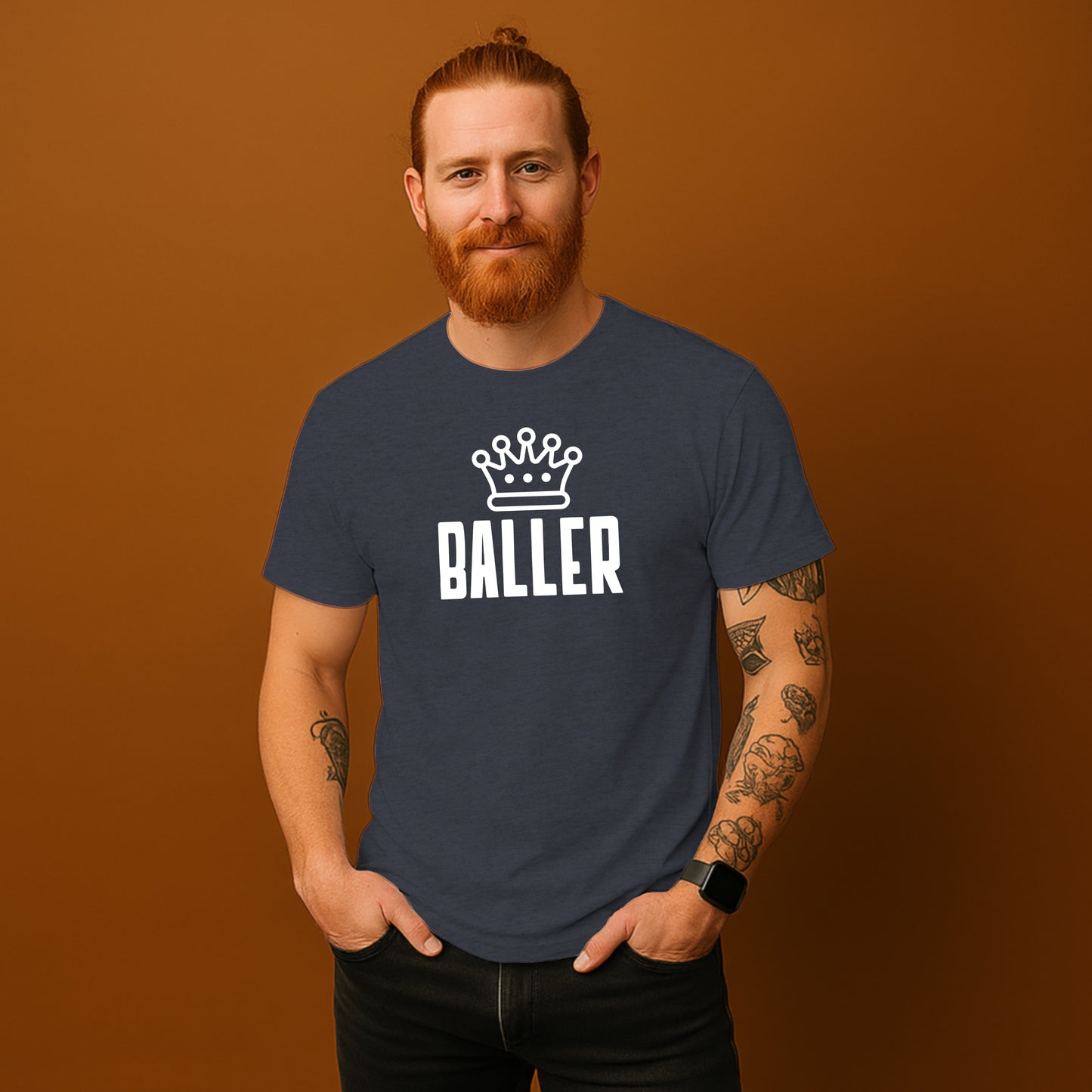 Crown With Baller Text Design T-Shirt