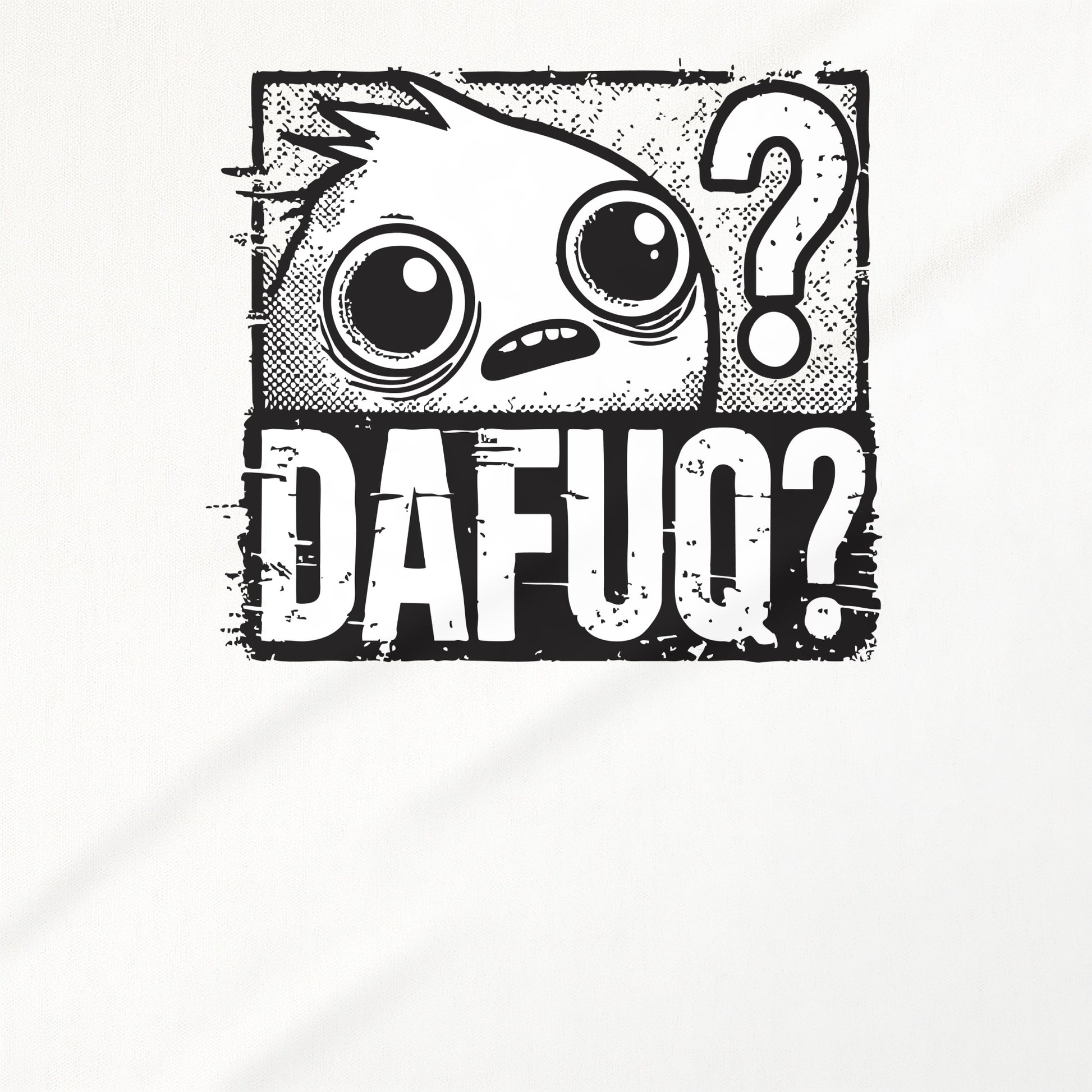 Confused Cartoon Character with Dafuq Text shirt