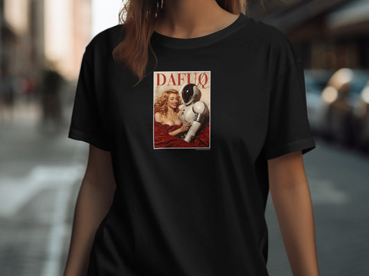 Sci-Fi Romance Retro Art Graphic Tee Shirt