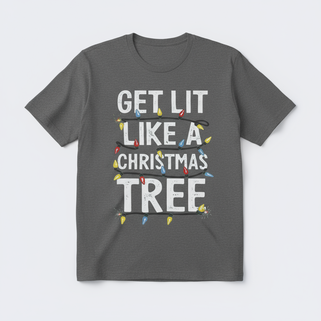 Get Lit T-Shirt flat lay in graphite heather