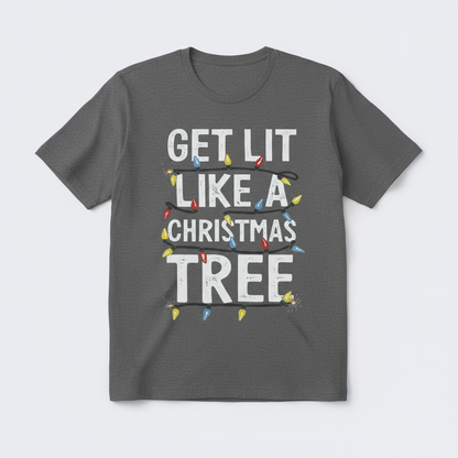 Get Lit T-Shirt flat lay in graphite heather