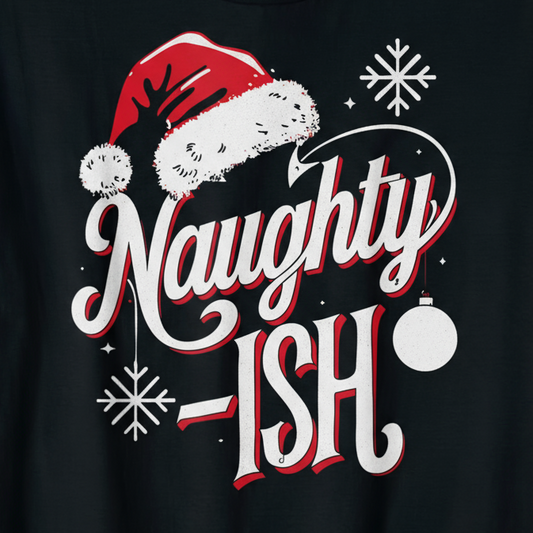 Naughty-ish T-Shirt close-up in black - wrinkle-free